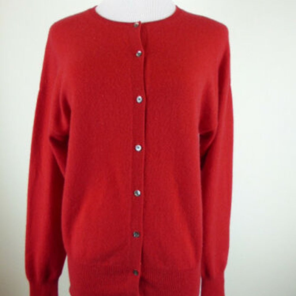 SUTTON STUDIO BLOOMINGDALES Red Cashmere Sweater S